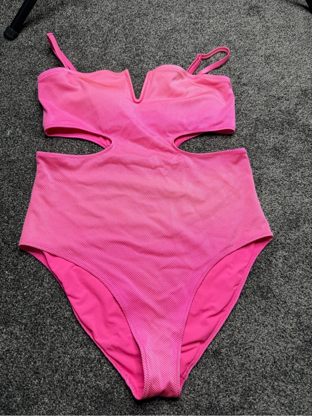 Aerie Shine Pique V Wire Cut Out One Piece Swimsuit size XL - Picture 3 of 7